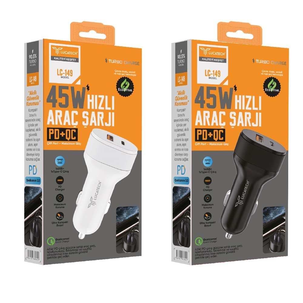 PD+USB HIZLI ARAÇ ŞARJ BAŞLIKK 45W