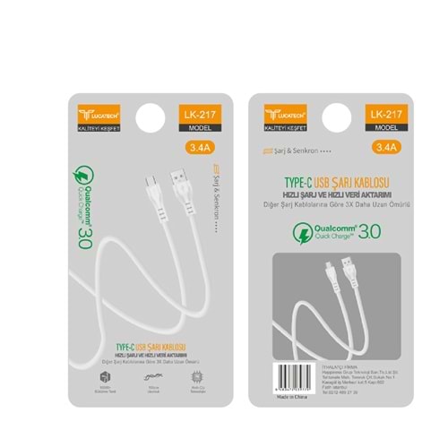 TYPC-E POŞET KABLO3.4A