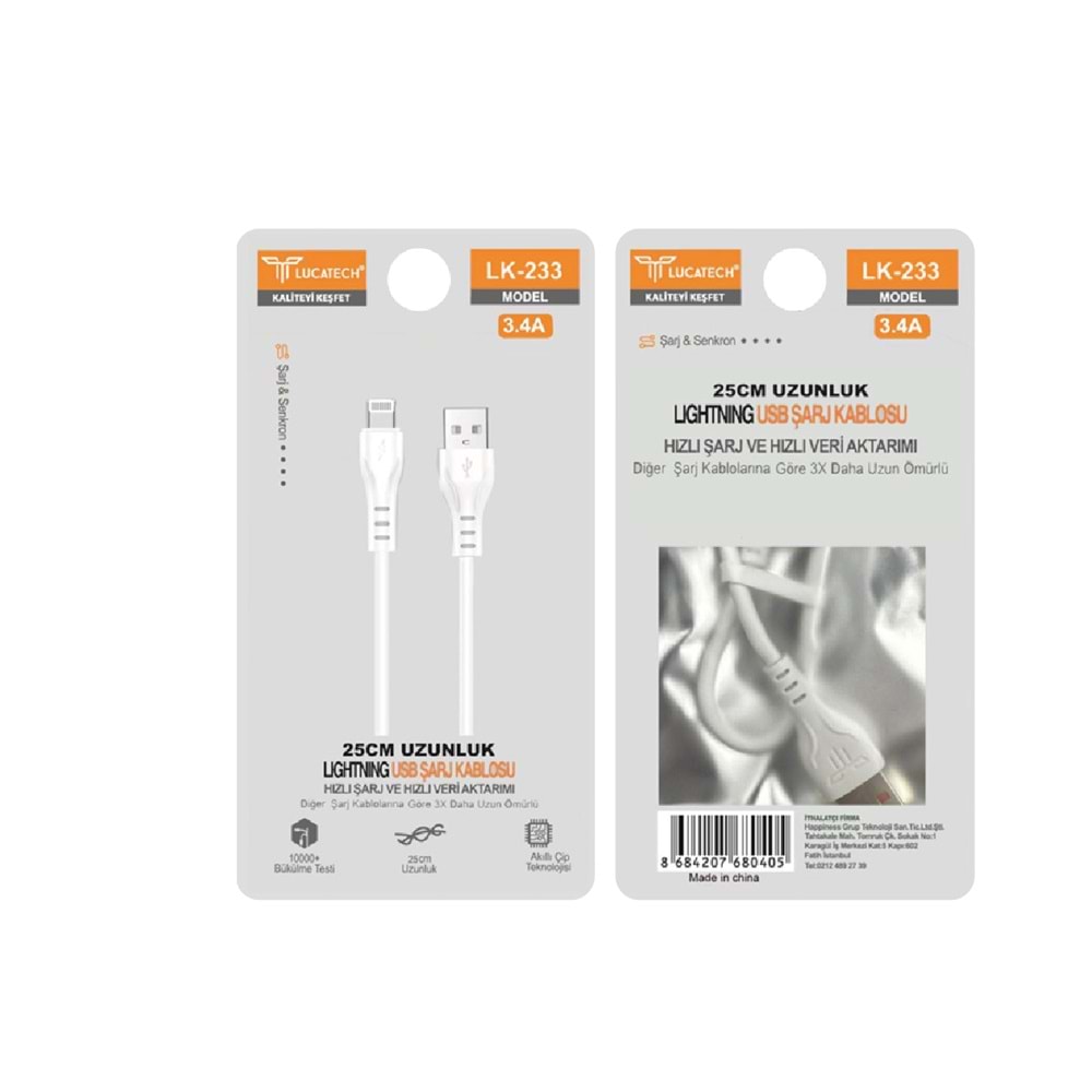 25CM İPHONE KABLO 3.4A